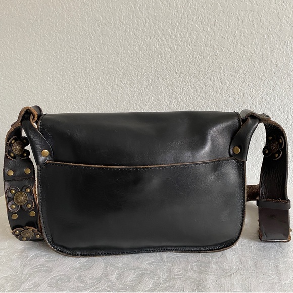 Patricia Nash Black Leather Crossbody Bag with Embellished Strap - Picture 2 of 12
